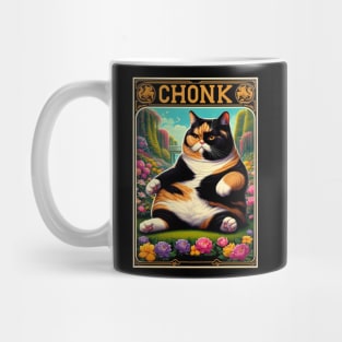 Chonk Cuddly Fluffball Fiesta Big Boned Cat Art Mug